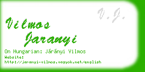 vilmos jaranyi business card