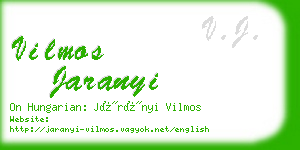 vilmos jaranyi business card